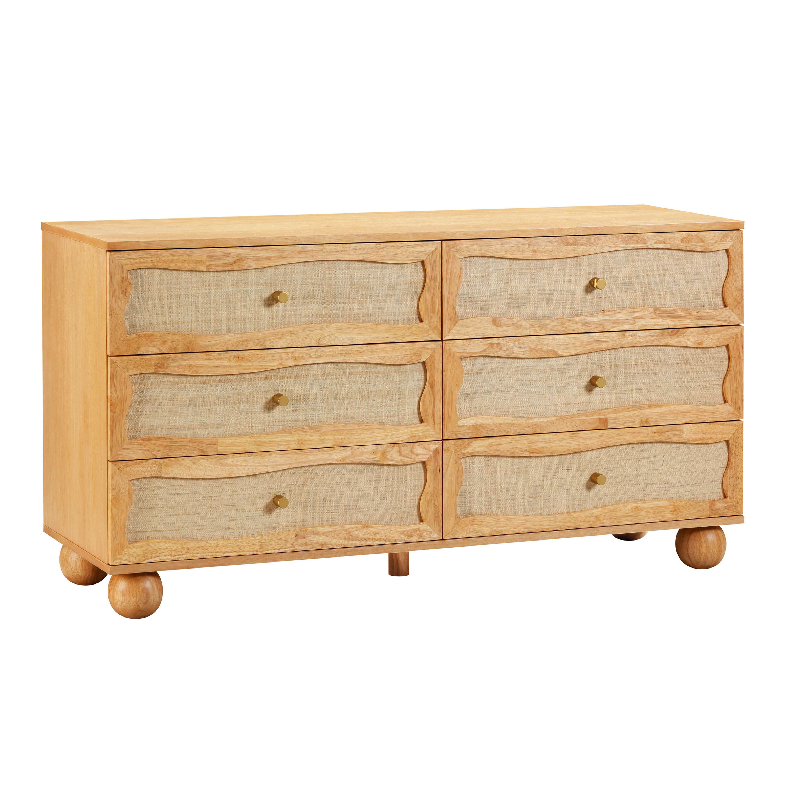 Alana Natural Wood and Rattan Cane Dresser | World Market