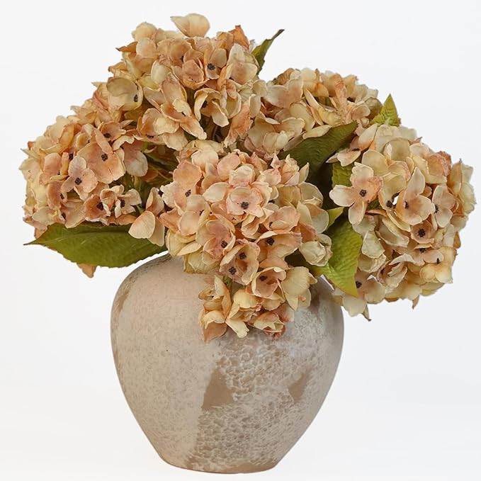 Amazon.com: TOPIA Silk Fall Flowers Artificial Dried Hydrangea Artificial Fall Bouquet Fake Dried... | Amazon (US)
