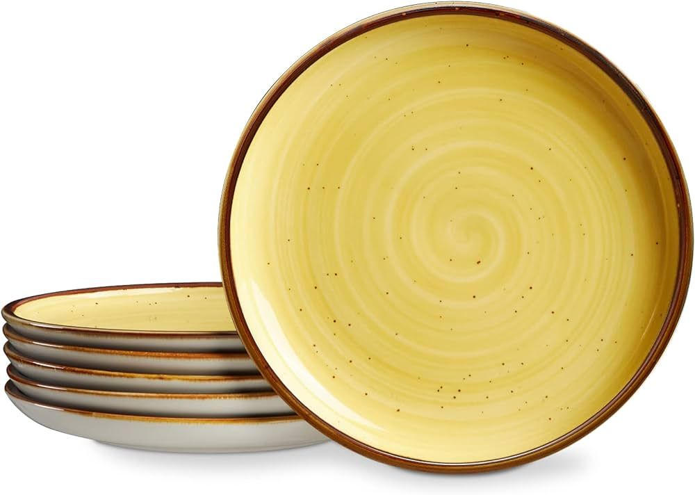 ONEMORE 10.5 Inch Porcelain Dinner Plate, Ceramic Dinnerware Serving Set of 6 - Salad Plates, Pan... | Amazon (US)