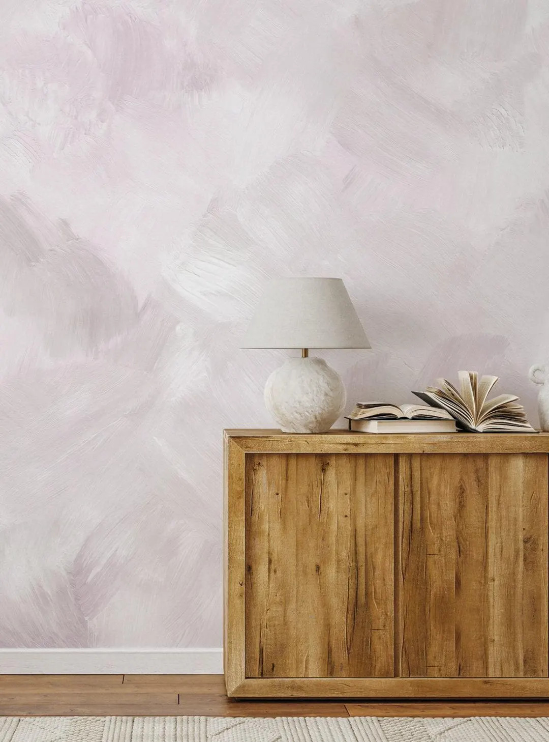 Paint Strokes Mural Wall Covering | Lilac | Peel 'n Stick or Unpasted Wallpaper Mural | Non-toxic... | Etsy (US)