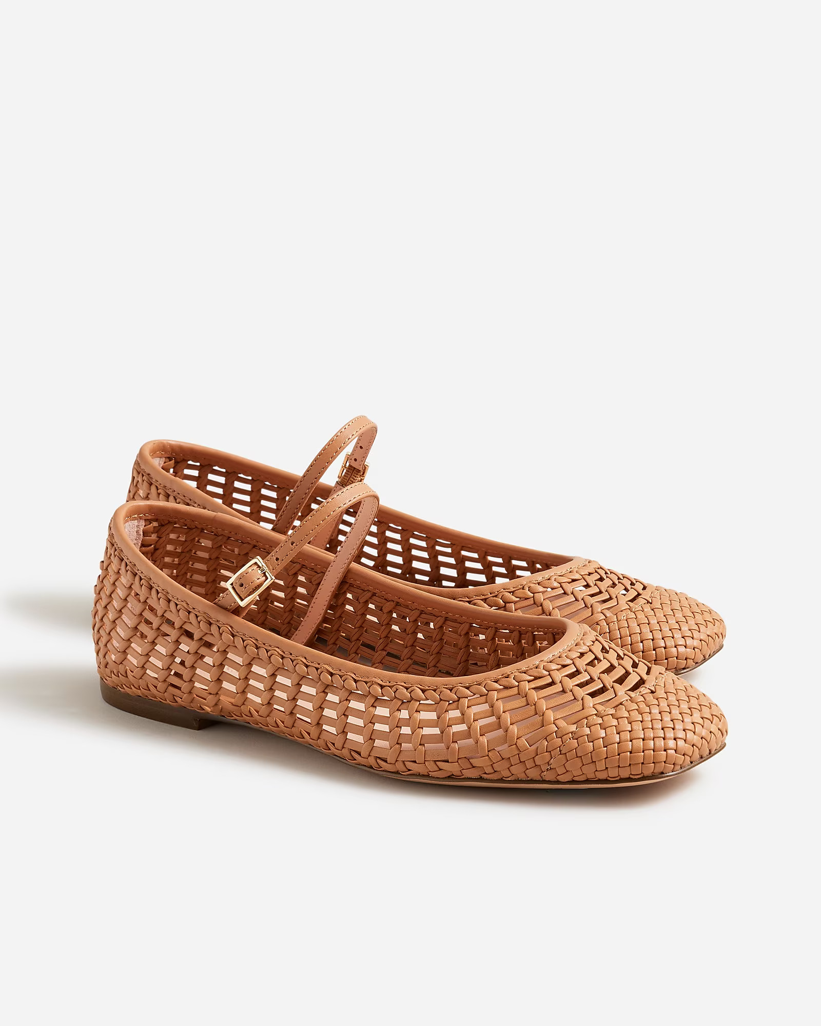 Quinn woven ballet flats in leather | J. Crew US