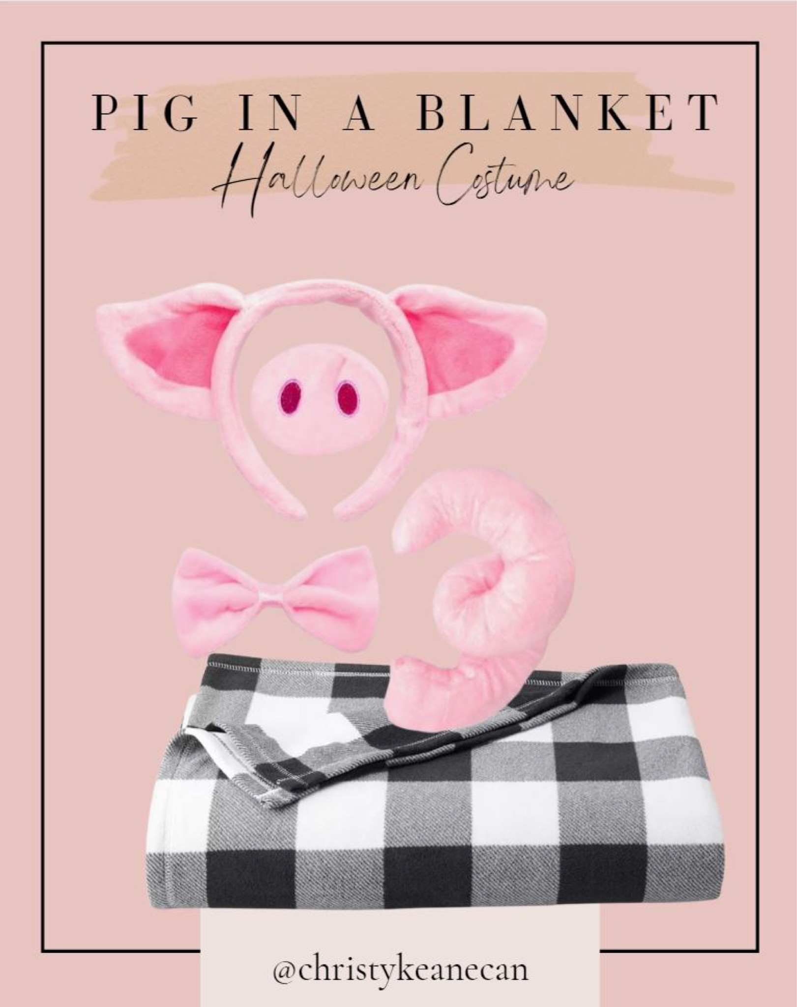 You can be comfy AND punny this Halloween with this quick and easy costume. Grab some pig ears, wrap yourself in a cozy blanket and you will be the cutest and punniest pig in a blanket!

#puns #punnycostumes #funnycostumes #halloweencostume 

#LTKHalloween #LTKfindsunder100