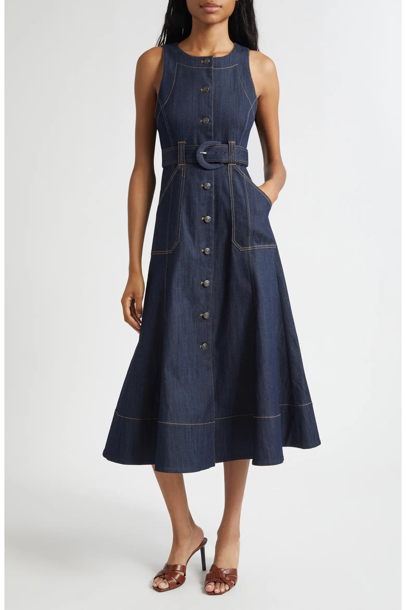 Cezanne Denim Midi Dress (Women) | Nordstrom | Nordstrom
