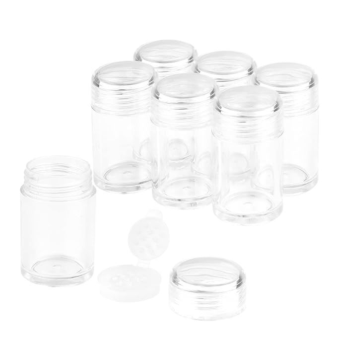 6 Packs Clear Plastic Loose Powder Jar 10 ml Empty Face Powder Case Eyeshow Powder Box Makeup Con... | Amazon (US)
