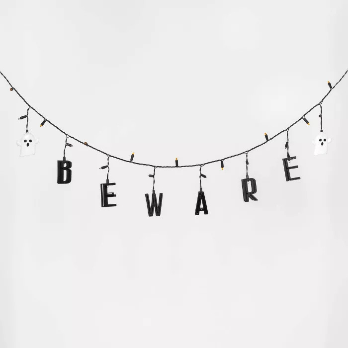 25ct "Beware" LED Halloween Novelty String Lights - Hyde & EEK! Boutique™ | Target