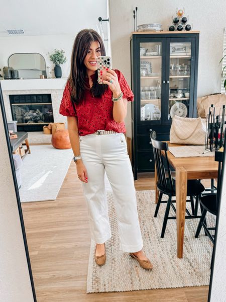 Recent work outfits/ spring workwear/ summer work outfit/ office siren 
Lace top- sized down one size and it’s still oversized!
Pull on wide leg pants-large tall (use code meghanxspanx)
Woven flats- tts

#LTKMidsize #LTKWorkwear #LTKStyleTip