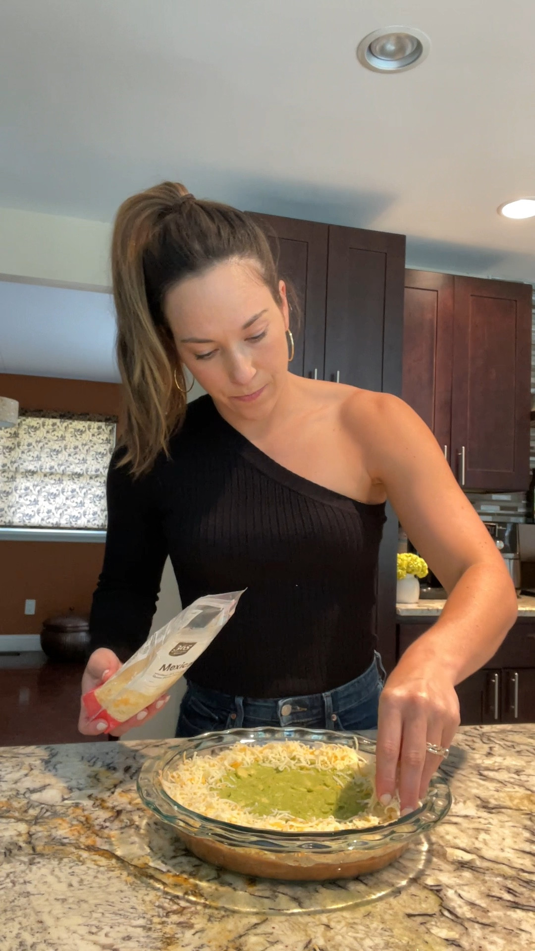 Halloween Taco Dip! 🕷 🕸 Recipe on Instagram ahealthyelf. Lulus top size S. I got both colors! Hoop earrings. Top shop jeans. Lulus earrings. Off the shoulder top. 

#LTKHalloween #LTKunder50 #LTKfit