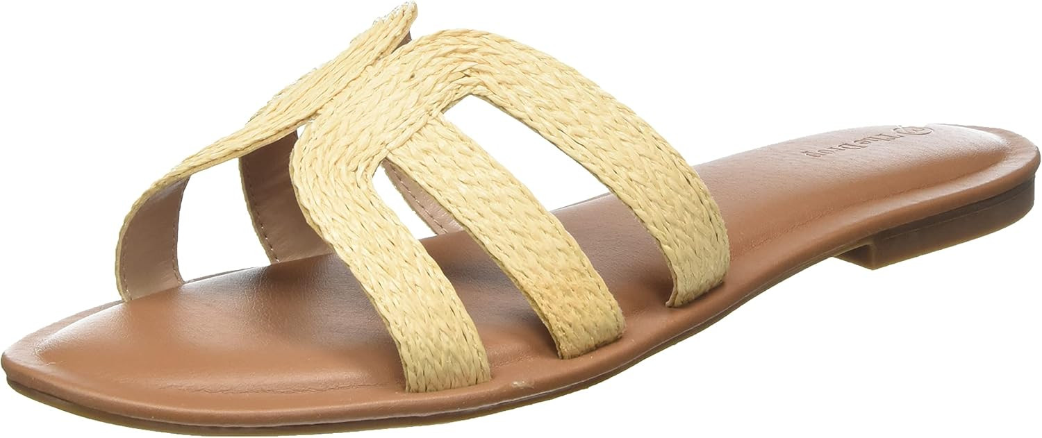 The Drop Women's Monika Flat H-Band Slide Sandal, Raffia, 13 | Amazon (US)