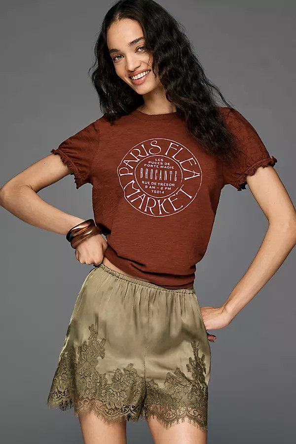 Bennie Cotton Slim Puff Sleeve Tee | Anthropologie (US)