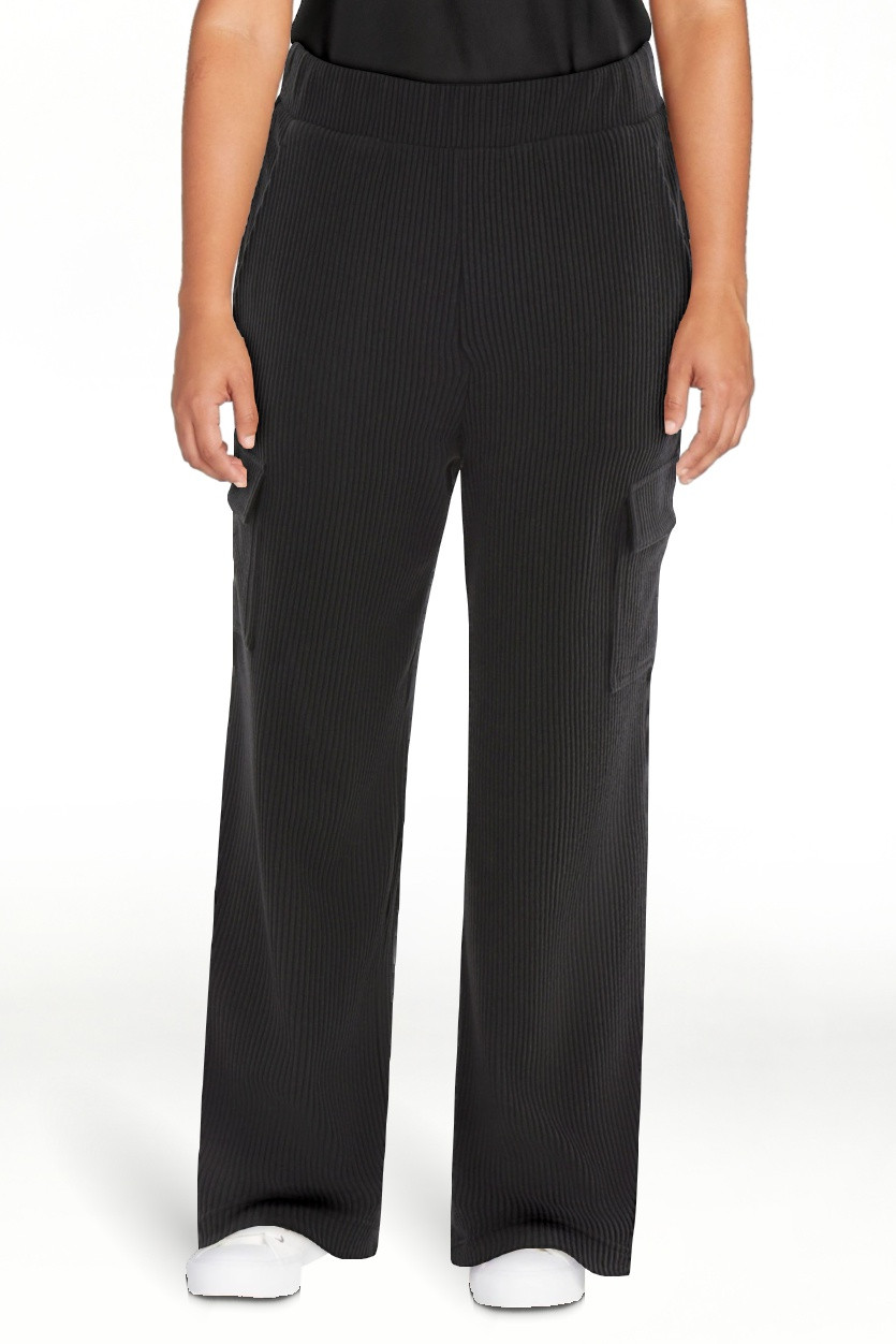 Avia Women’s and Women's Plus Corded Ribbed Seamed Wide-Leg Pants, Sizes XS-4X | Walmart (US)