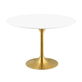 Lippa 47" Round Dining Table - Gold White | Bed Bath & Beyond