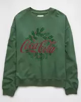 AE Holiday Coca-Cola Graphic Relaxed Crew Neck Sweatshirt | American Eagle Outfitters (US & CA)
