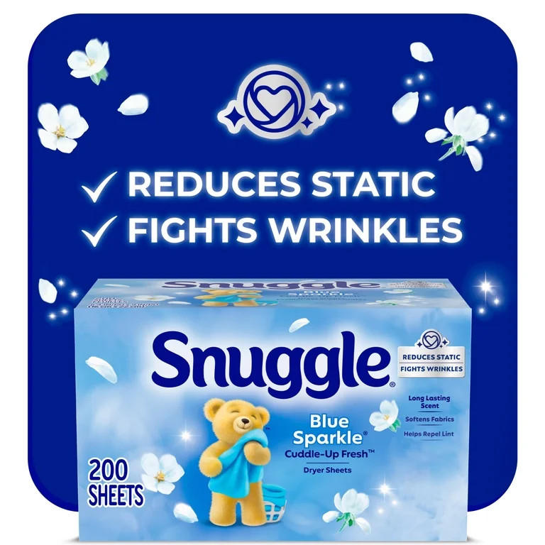 Snuggle Blue Sparkle Cuddle Up Fresh Dryer Sheets, 200 Count | Walmart (US)