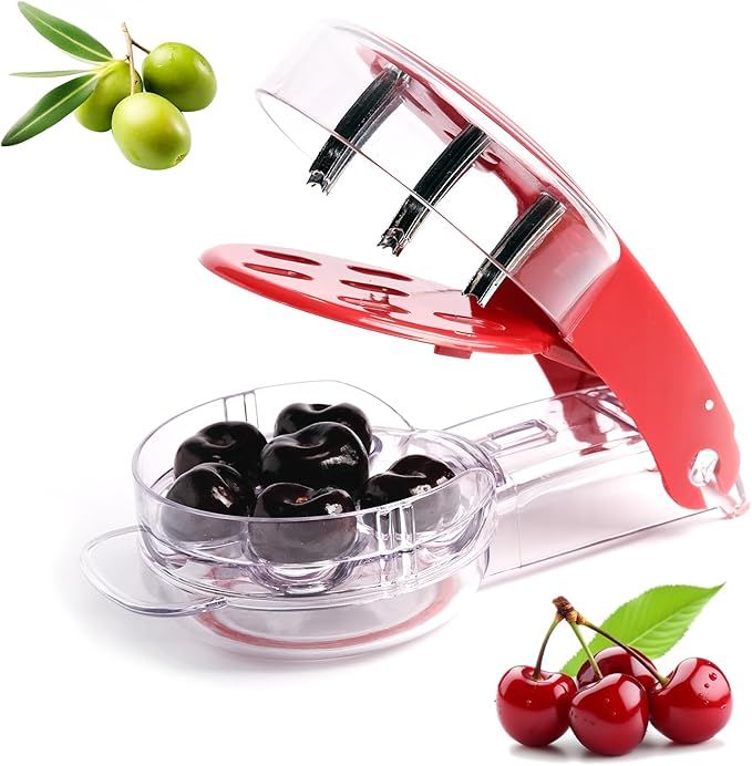 Cherry Pitter Tool Pit Remover, Olive Pitter Quick Push Pull 6 Hole Seed, Multi-Function Cherry P... | Amazon (US)