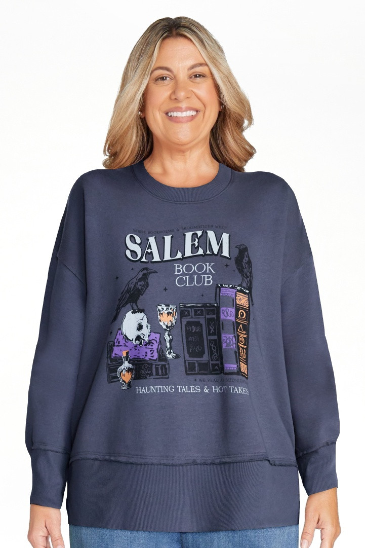 Women's Halloween Salem Book Club Graphic Fleece from Way to Celebrate, Sizes S-4X | Walmart (US)