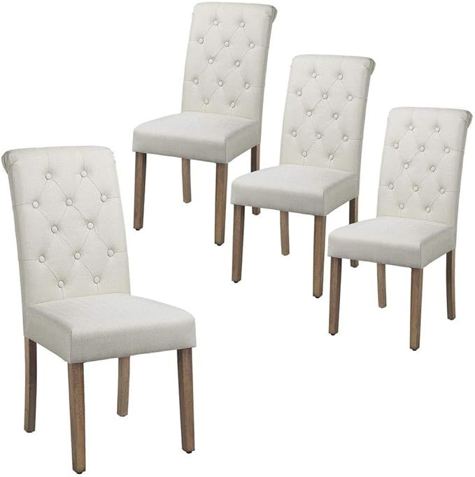 Yaheetech Dining Chairs Dining Room Chair Living Room Side Chairs Tufted Parsons Chairs with Soli... | Amazon (US)