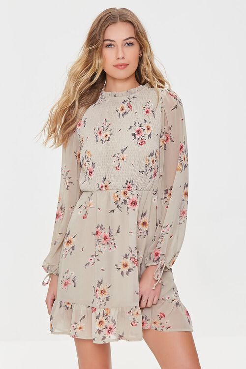 Floral Print Chiffon Mini Dress | Forever 21 (US)