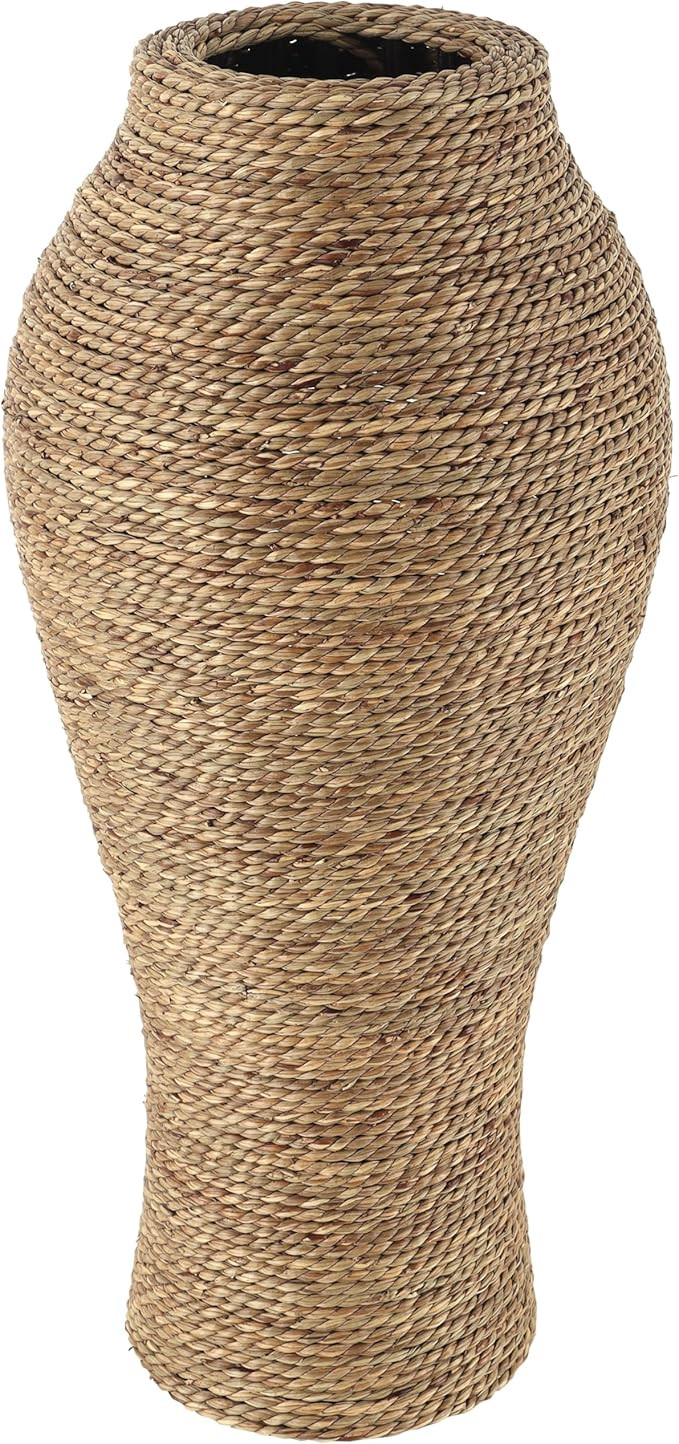 Deco 79 Seagrass Handmade Decorative Vase Tall Wrapped Centerpiece Vase, Vase for Home Decoration... | Amazon (US)