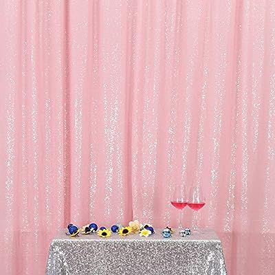 PartyDelight Sequin Backdrop Wedding Curtain Special Events, Party, Pink, 5FTx6FT | Amazon (US)