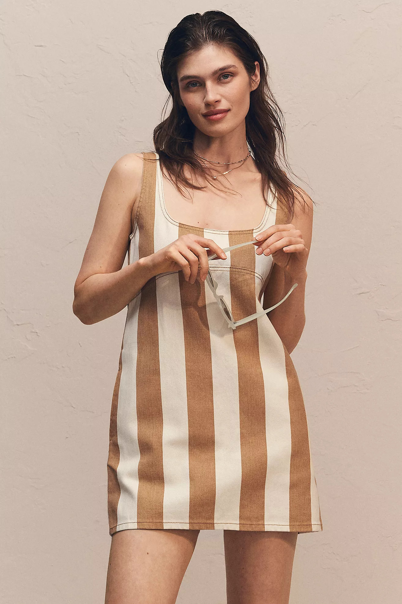 SIMONMILLER Sahara Striped Denim Mini Dress | Anthropologie (US)
