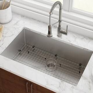 Standart PRO 32in. 16 Gauge Undermount Single Bowl Stainless Steel Kitchen Sink | The Home Depot