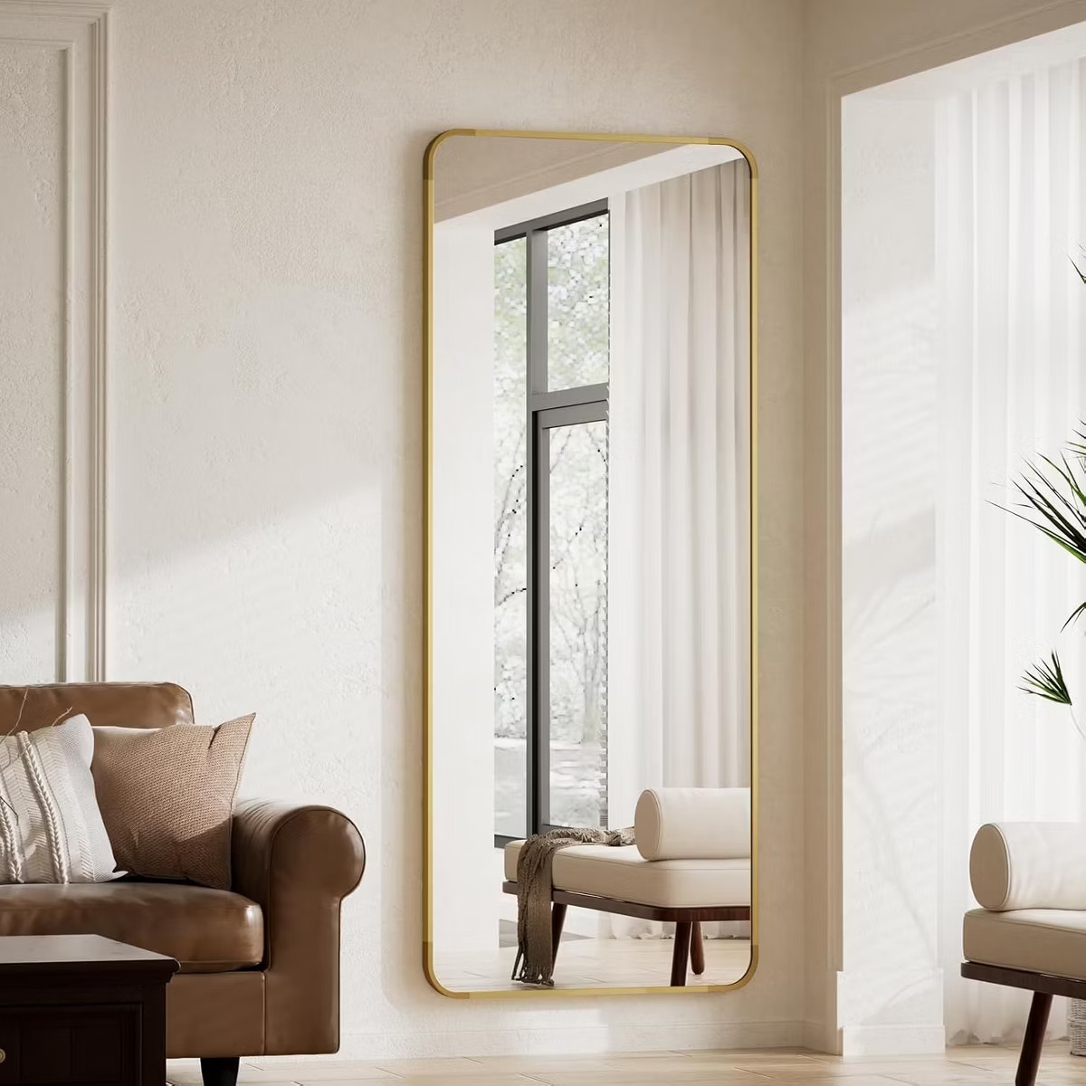 65" x 24" Full Length Mirror with Rounded Corners, Floor Mirror for Standing, Hanging or Leaning ... | Target