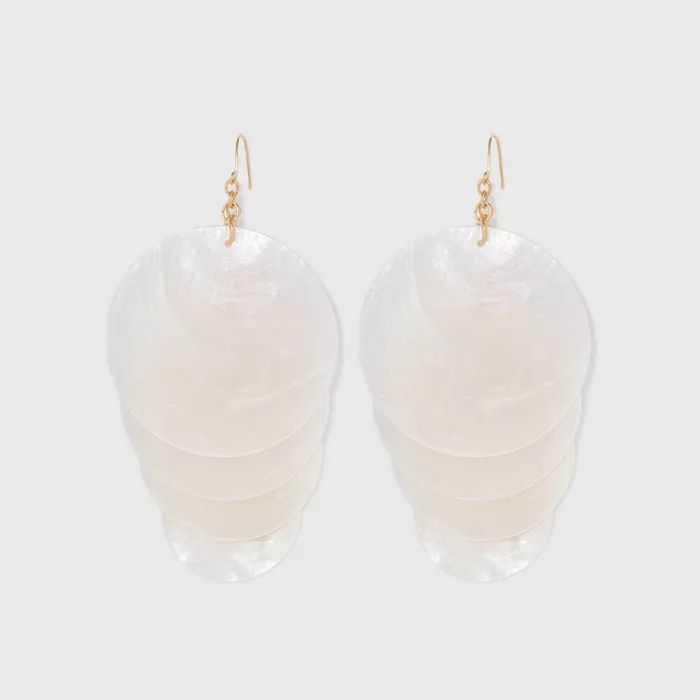 Day Disc Shell Drop Earrings - A New Day™ White | Target
