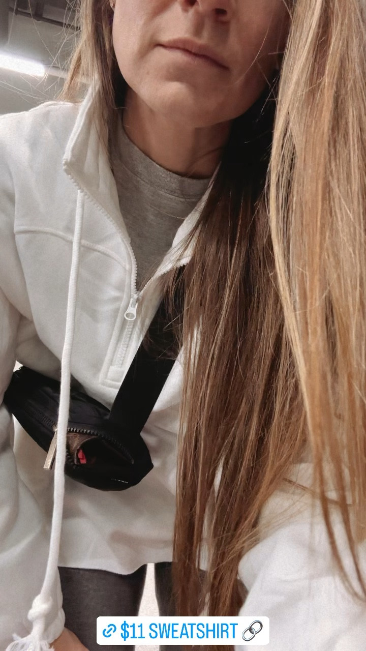 Amazon sweatshirt on sale for $11! Code: U3UUUJJE. Paired with Target fleece lined leggings and lookalike Ugg Tazz slippers. Airport travel outfit with Lululemon crossbody bag. 

#founditonamazon #amazonfinds #targetstyle #uggs

#LTKsalealert #LTKshoecrush #LTKtravel