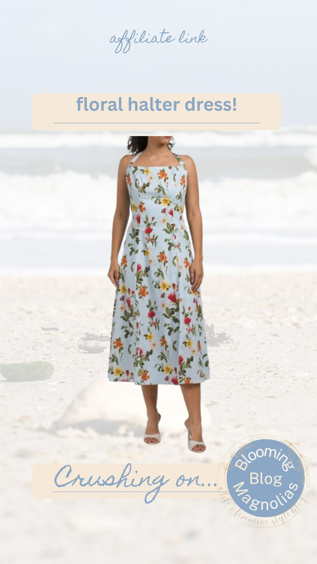 This halter floral cotton dress with pockets is perfect for summer! 

 