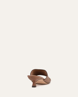 Maeve Mid Heel Sandals Dark Tan Leather | The DOM (Australia & New Zealand)