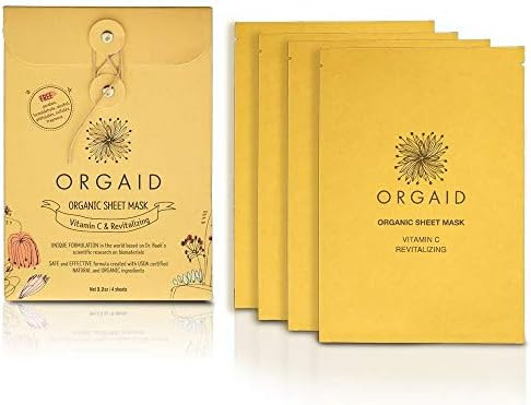 ORGAID Organic Sheet Mask | Made in USA (Vitamin C & Revitalizing, pack of 4) | Amazon (US)