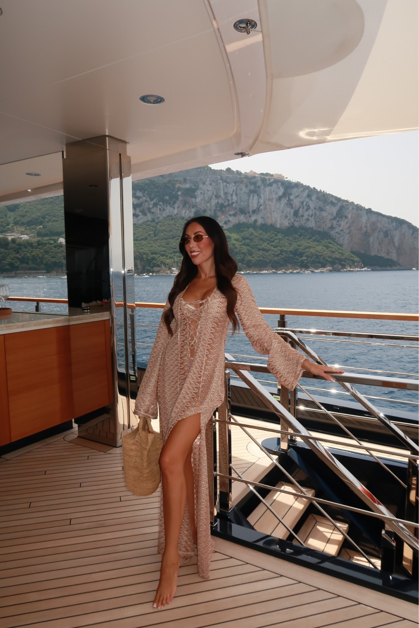 Boat day look in Capri! Wearing a size small in the cover up/dress