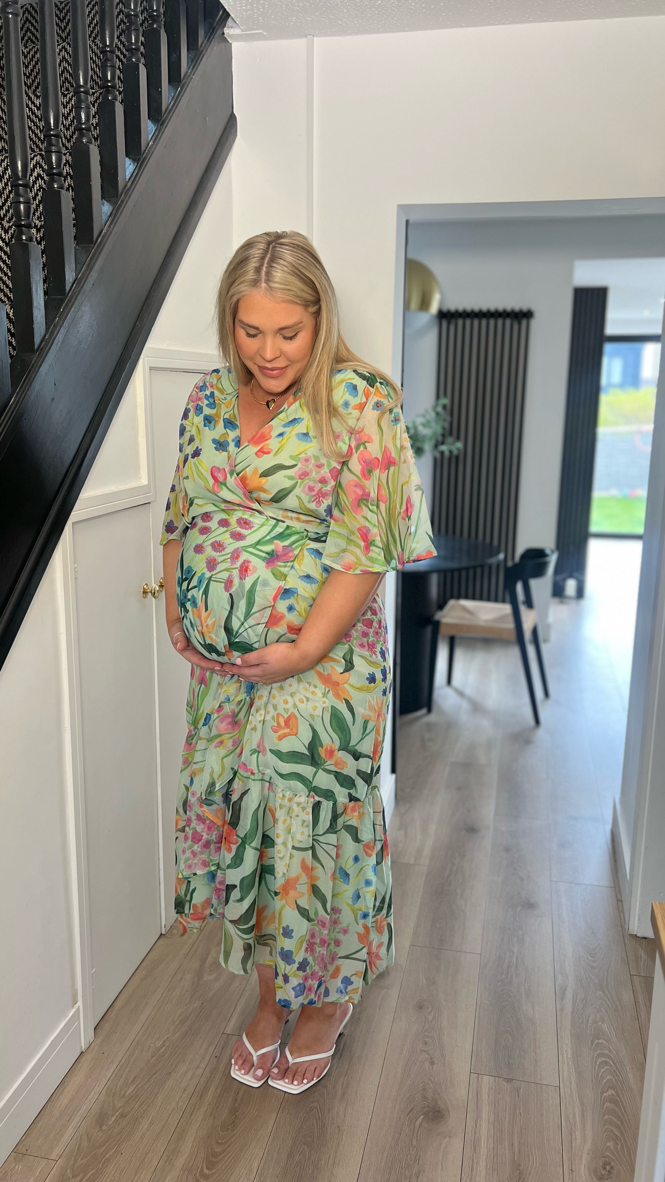 Wedding guest dress. Baby shower outfit. Maternity dress. Pregnant style. Bump style. Floaty dress. Floral dress. Size 18. Size 20. Occasion wear. Summer dress. 

#LTKwedding #LTKmaternity #LTKdresses