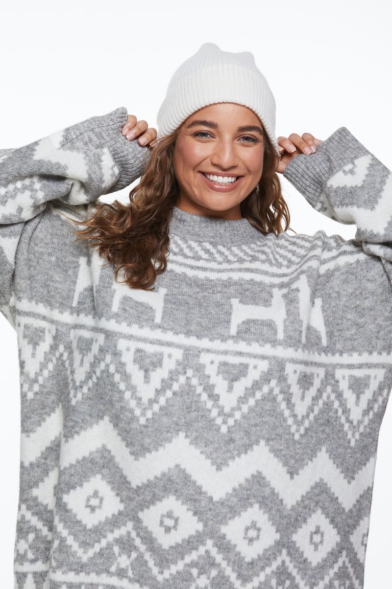 Long Jacquard-knit Sweater | H&M (US)