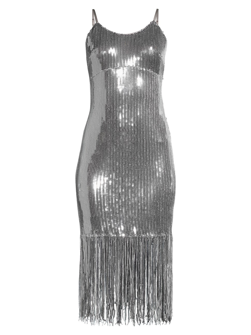 FAME AND PARTNERS Women's The Jackie Embellished Fringe Dress - Silver - Size 2 | Saks Fifth Avenue