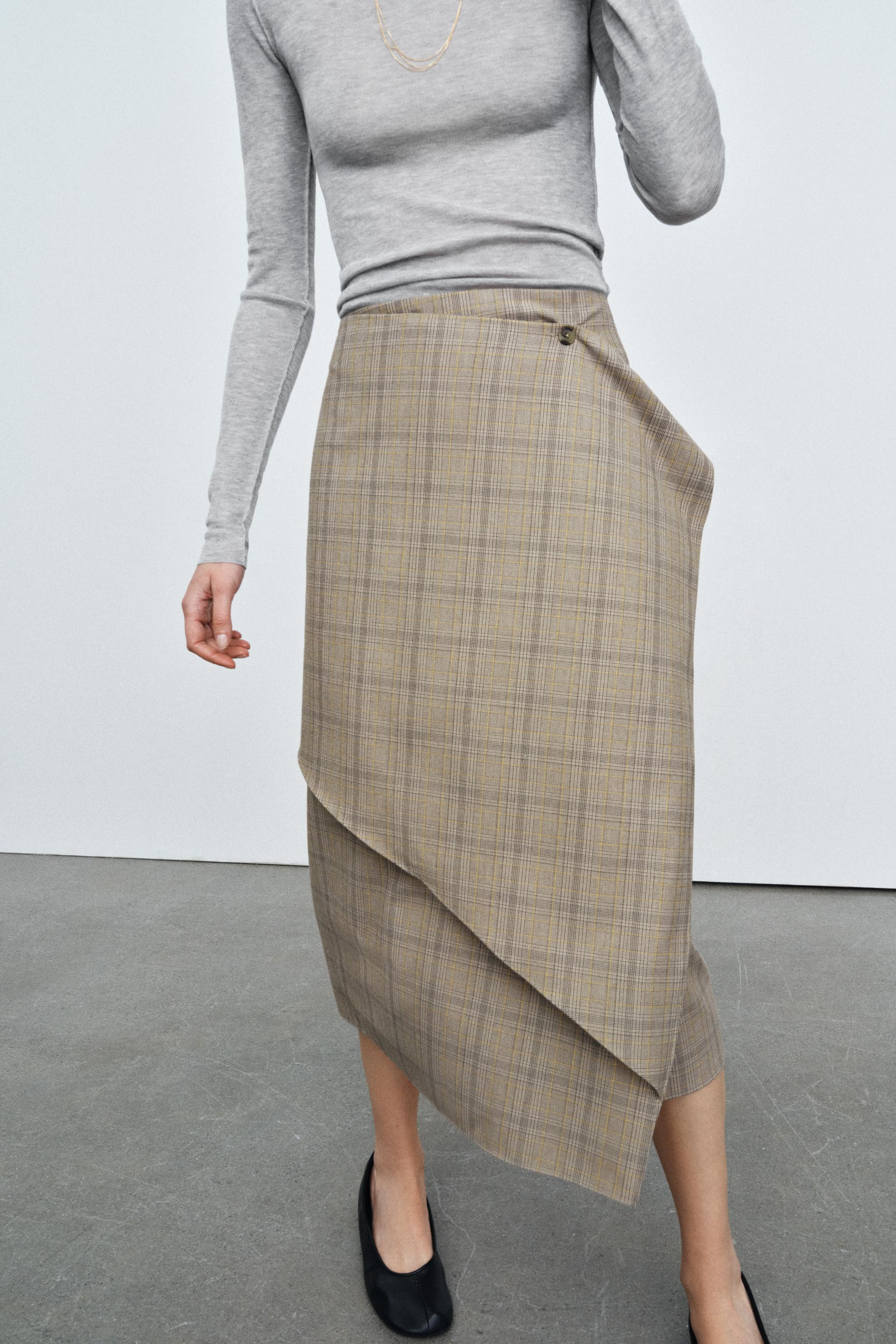 PLAID RUFFLED SKIRT ZW COLLECTION | Zara US