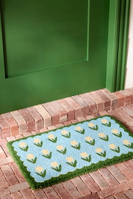 Tulips Printed Coir Doormat | Anthropologie (US)