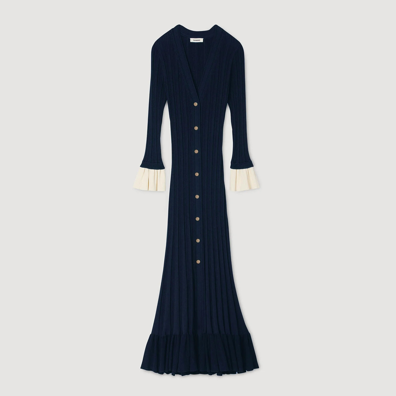 Two-tone knit midi dress | Sandro US | Sandro-Paris US