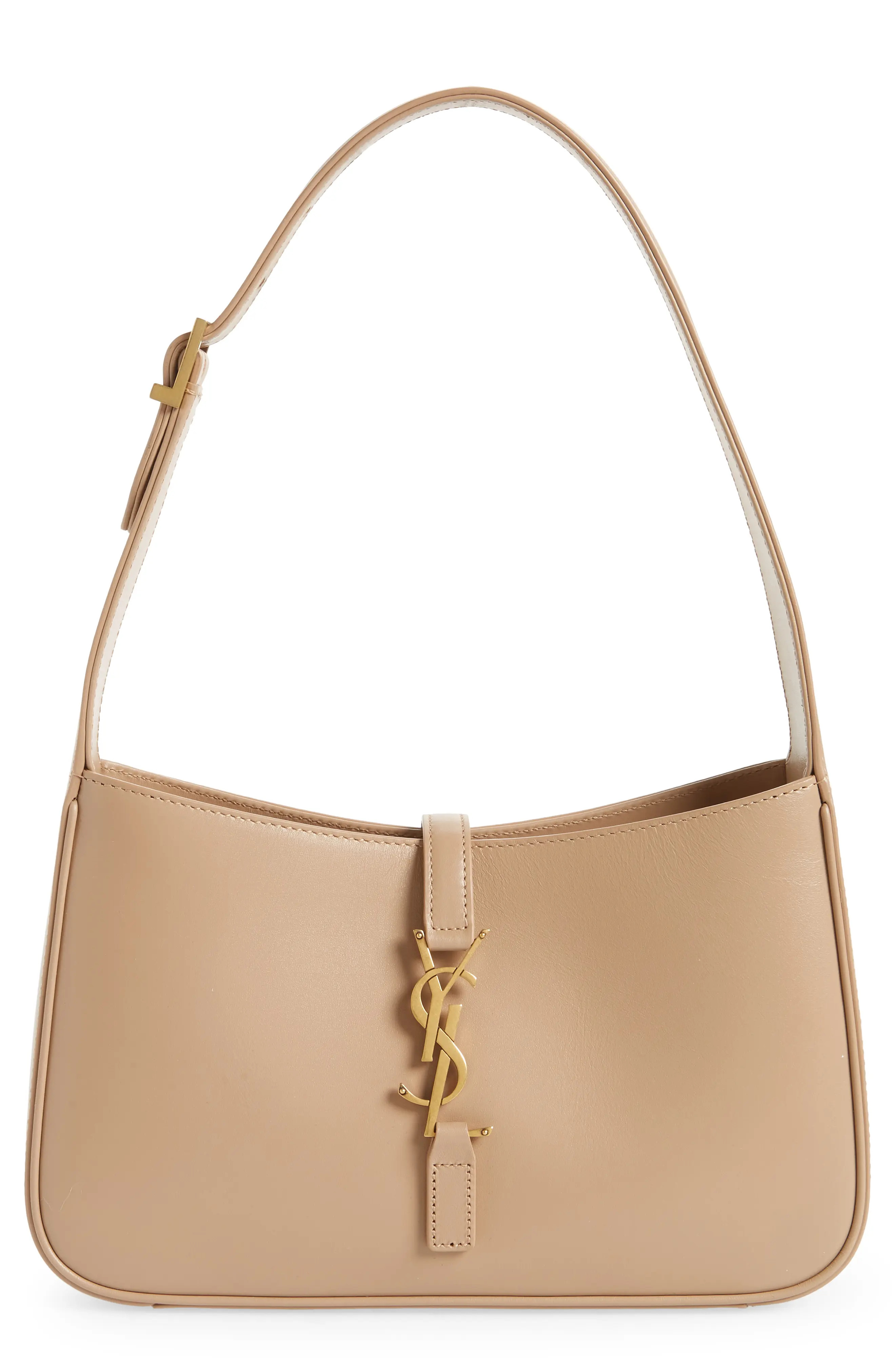 Saint Laurent YSL Leather Shoulder Bag in 9832 New Nude at Nordstrom | Nordstrom