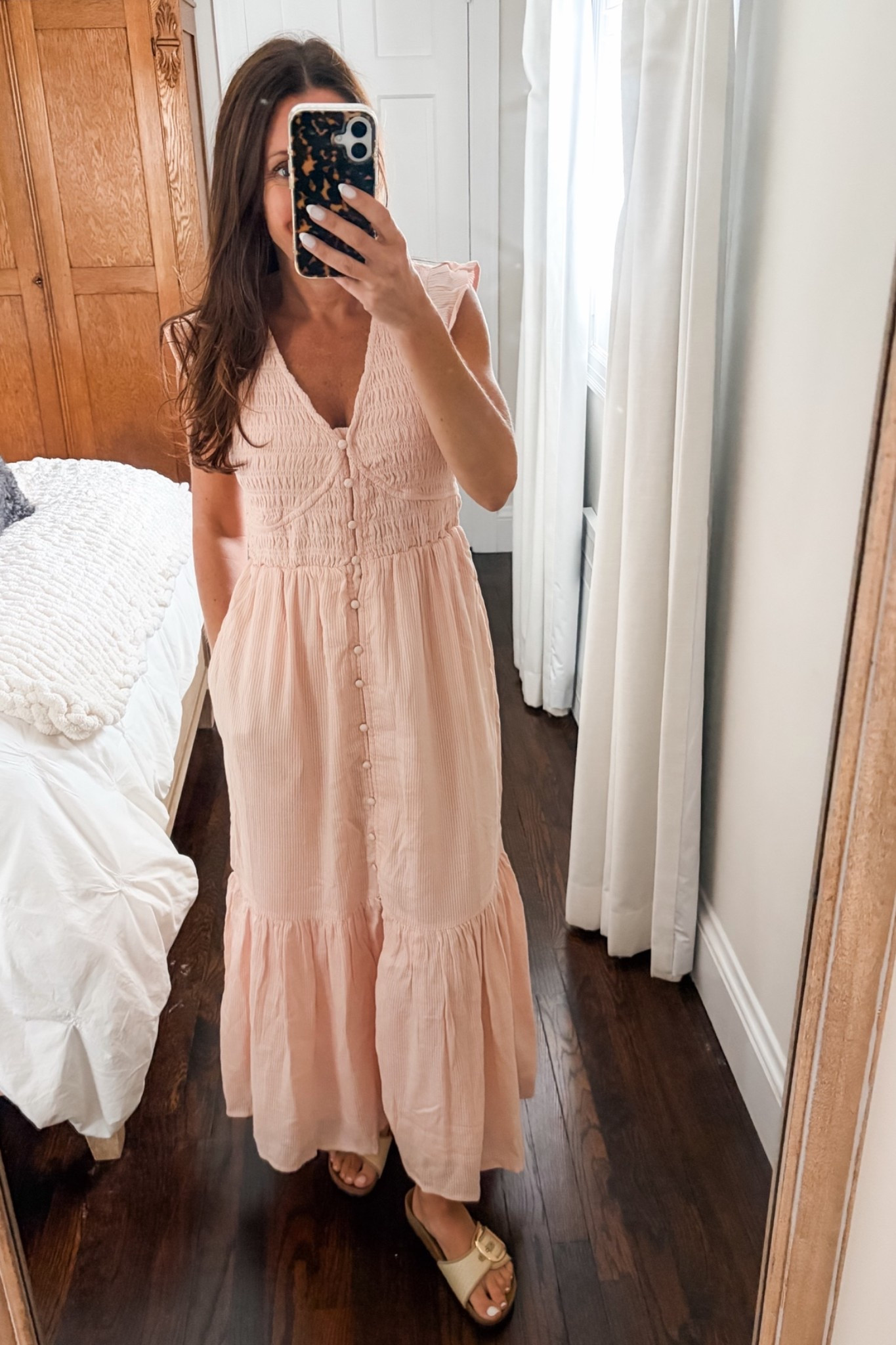 Beautiful pastel dress from @Quince .  I am wearing an xs and I would say it doesn’t fit me snuggly, so it runs a bit big.

#LTKOver40 #LTKSeasonal #LTKWorkwear