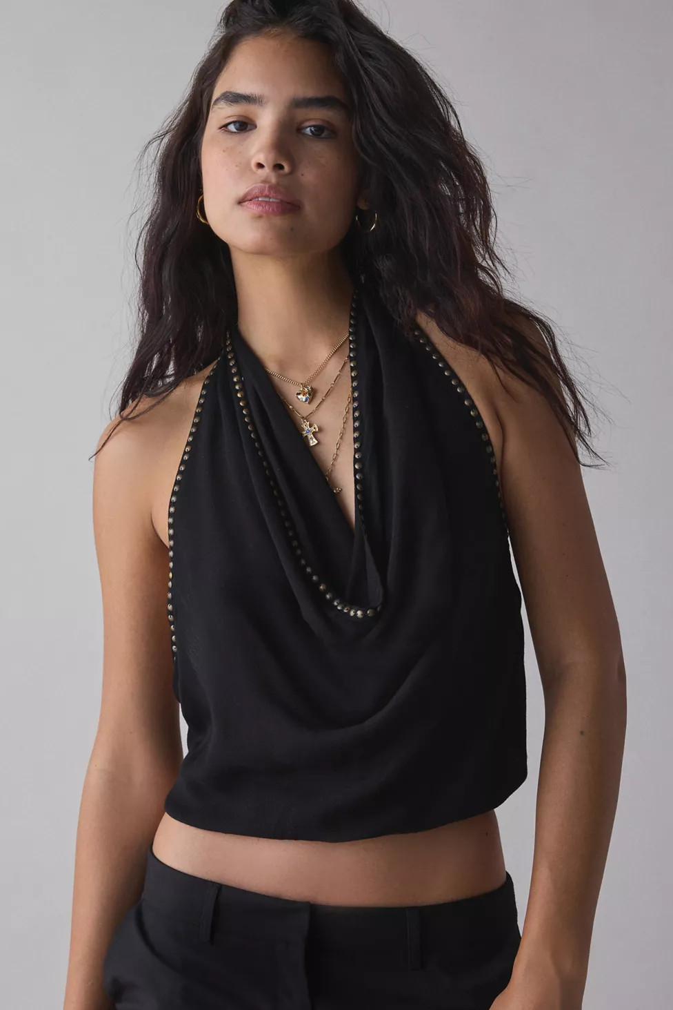 Jaded London Tatiana Studded Backless Halter Top | Urban Outfitters (US and RoW)
