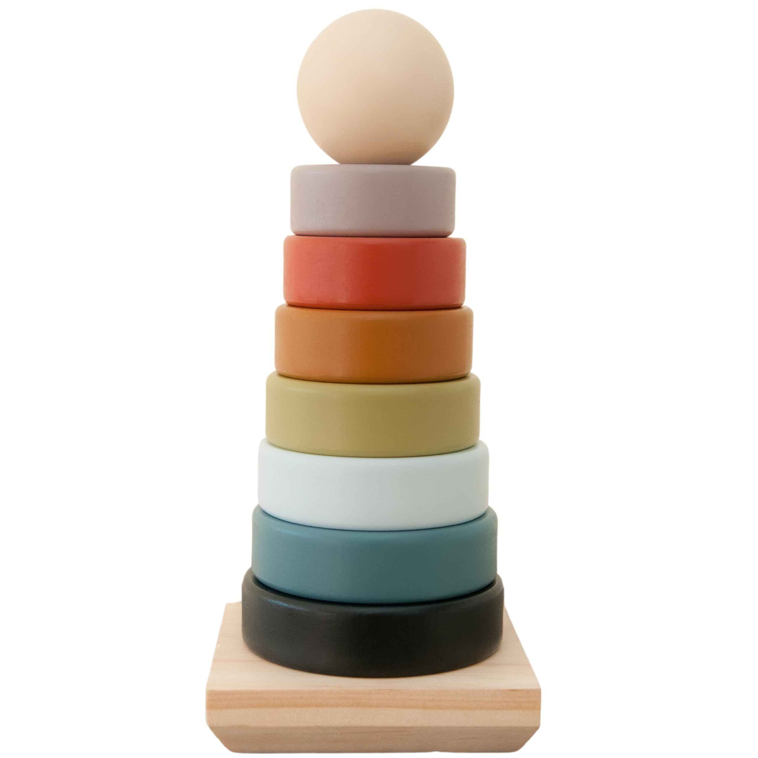 Neutral Rainbow Wooden Ring Stacker Toy | Montessori Stacking Rings for Toddlers | Educational & ... | Amazon (US)