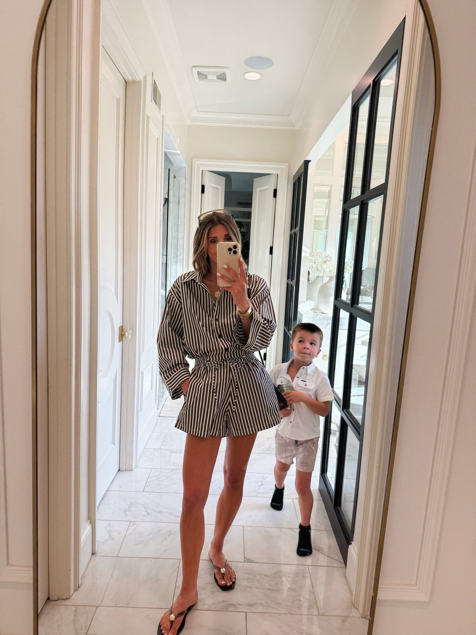 Family dinner outfit. I'm wearing size xs in my romper fits tts