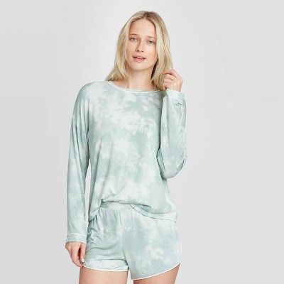 Women's Tie-Dye Beautifully Soft Long Sleeve Pajama Set - Stars Above™ Mint | Target