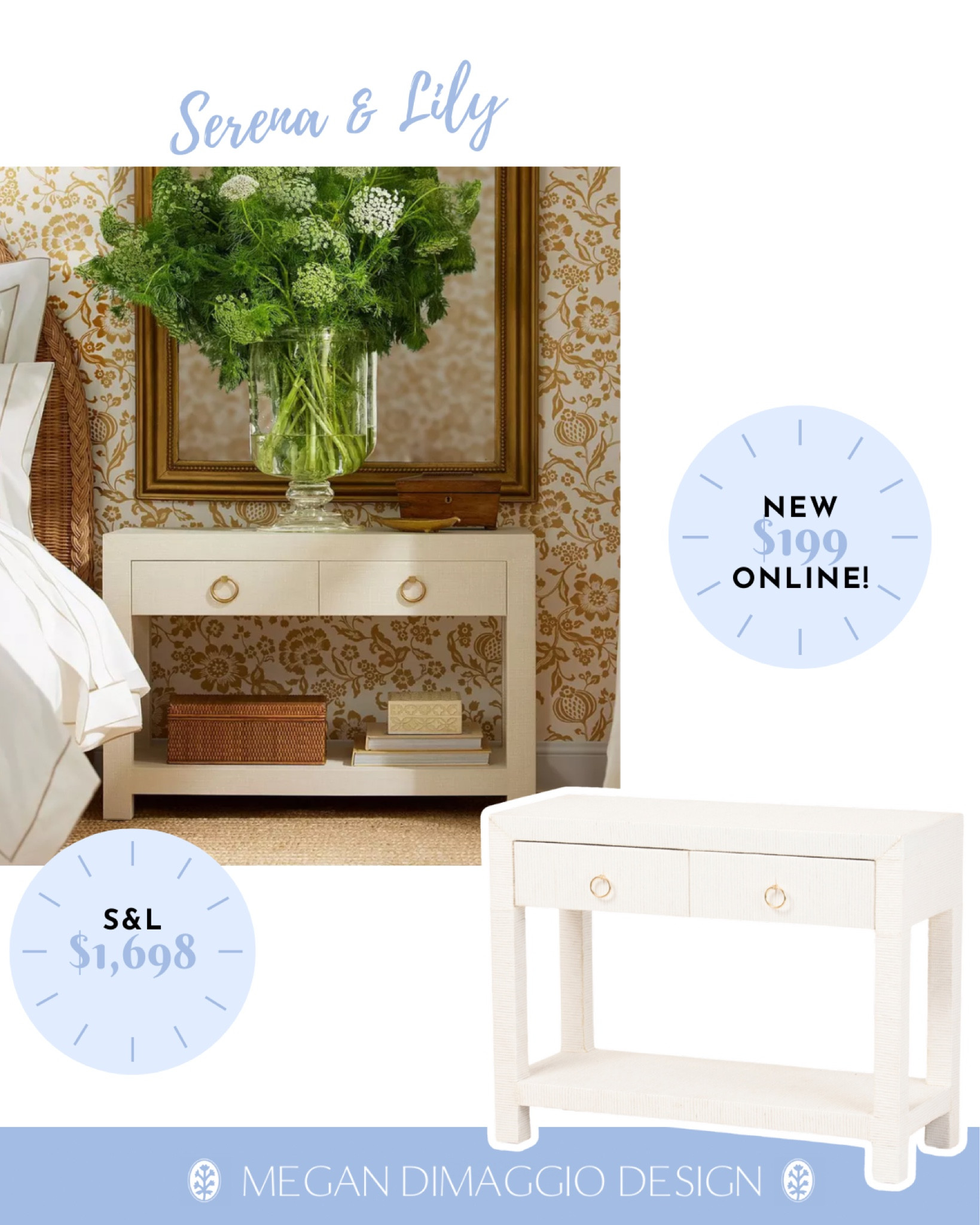 🚨HIGH SELLOUT RISK!!🚨 Snag this Serena & Lily WIDE Driftway nightstand look for WAY less at just $199 vs. their $1,698!! Was just added online in this pretty white linen and also a natural grasscloth color!! These look stunning!! 😍 

#LTKSaleAlert #LTKHome
