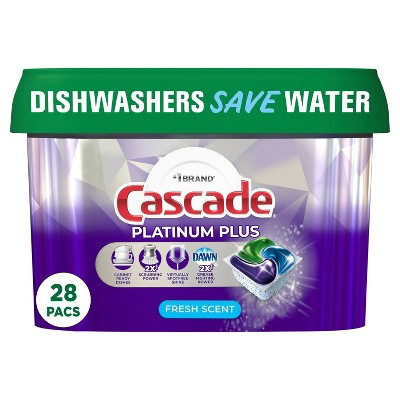 Cascade Fresh Platinum Plus Action Pacs Dishwasher Detergents - 28ct | Target