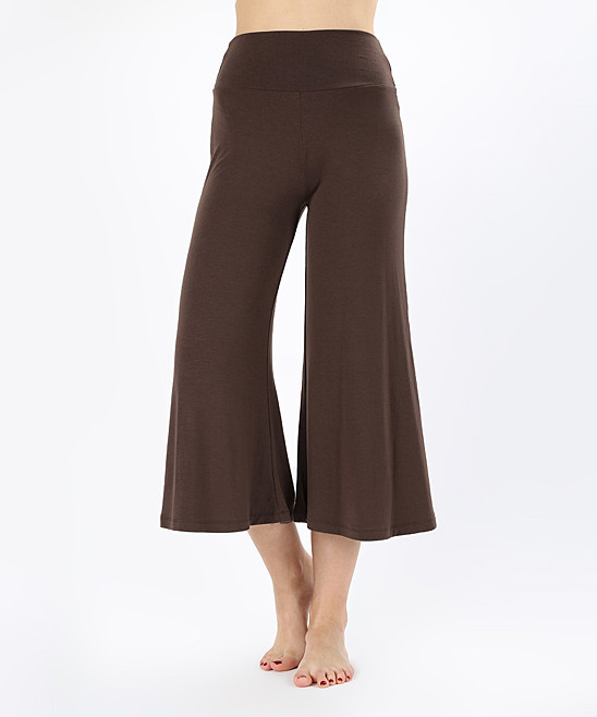 SBS Fashion Women's Casual Pants Brown - Brown Gaucho Pants - Women | Zulily