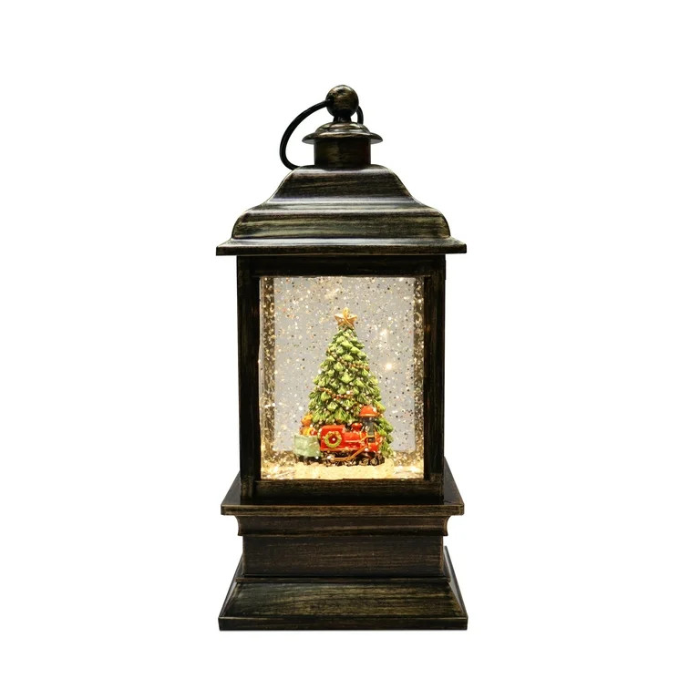 Christmas Light-Up Christma Tree with Train around Water Lantern, 8.7"H, by Holiday Time | Walmart (US)