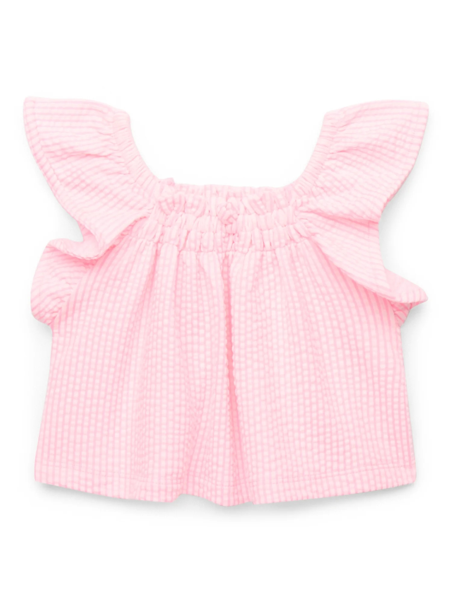 Garanimals Baby Girl Seersucker Flutter Ruffle Top, Sizes 0-24 Months | Walmart (US)