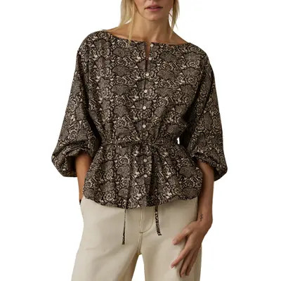 Faye Coastal Poplin Top | Nordstrom